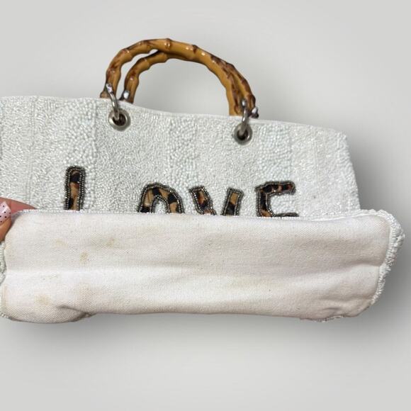 Love Pearl Hand-Beaded Beach Bag - Picture 3 of 12